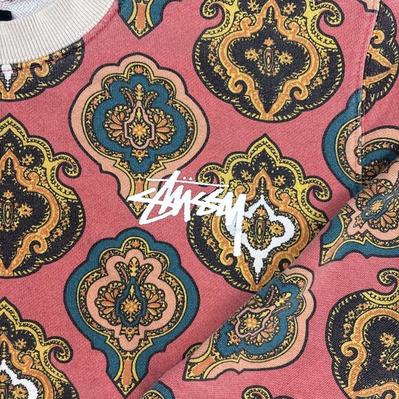 Stussy Wendel Paisley Crew Neck Sweatshirt Size Medium - Picture 3 of 9